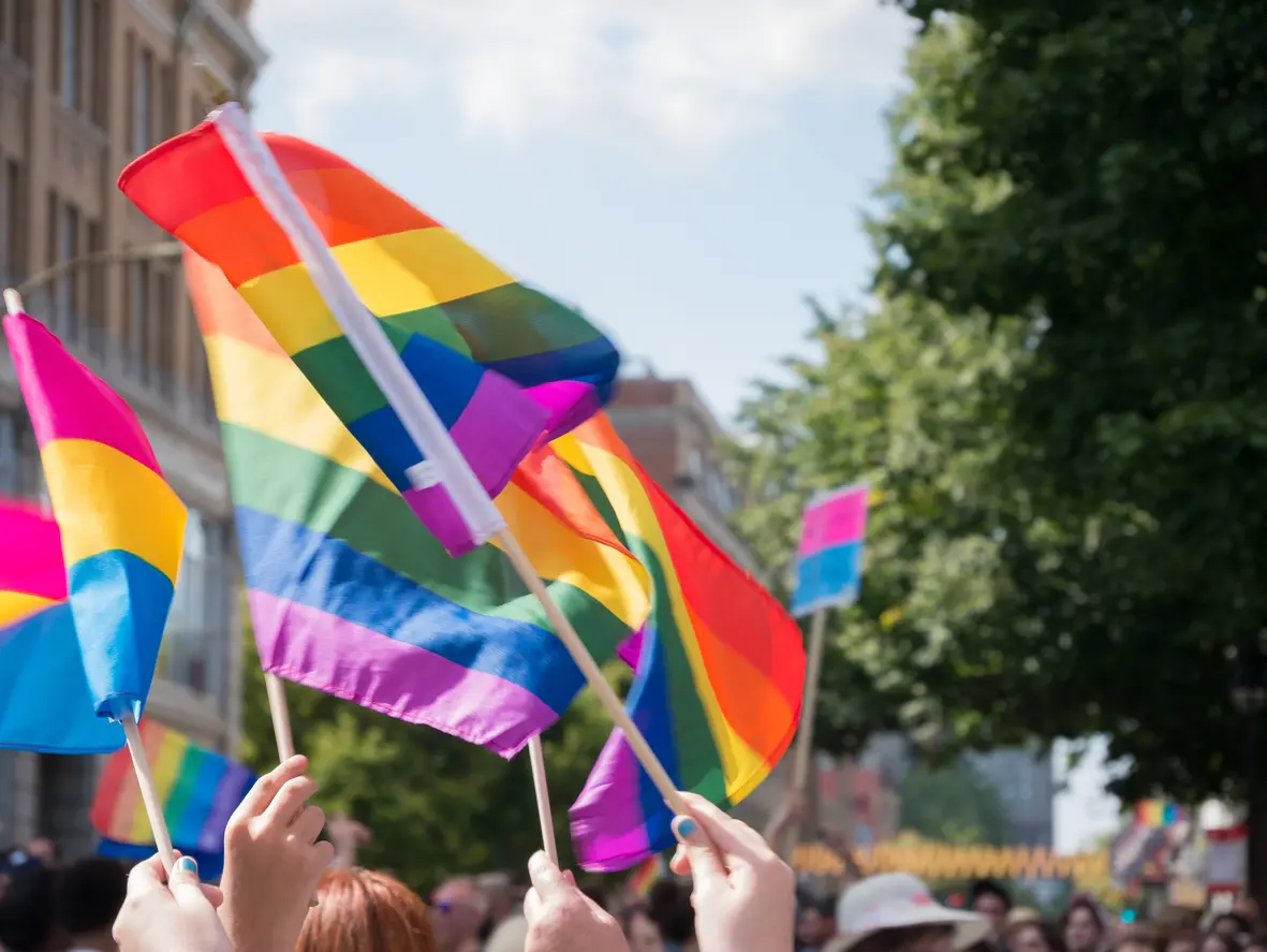 Vimplar i pridetåget